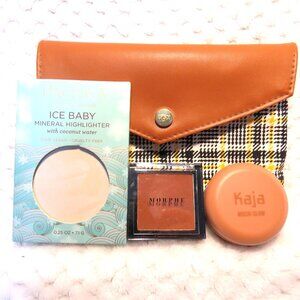 5 pc.Glow Up Cosmetic Bundle/Highlighter/Bronzer Set + Cosmetic Case+Free Gift